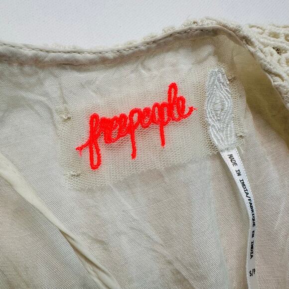 Free People Crochet and Embroidered Swing Dress with Rhinestones - Picture 7 of 11